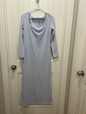 wild fable Light Blue Cowl Neck Long Sleeve Maxi Dress
